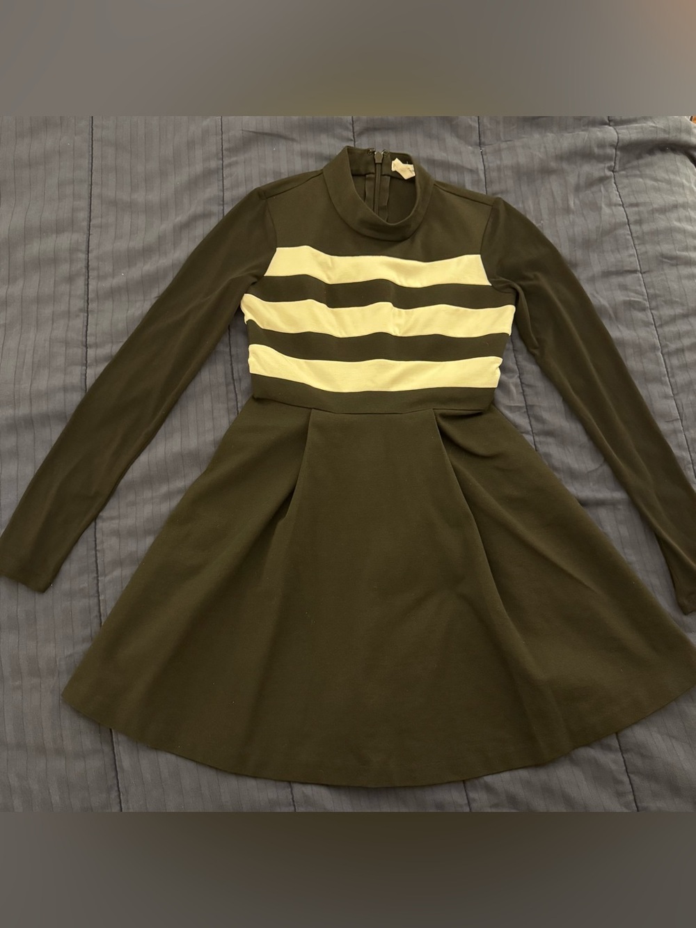 BCBGeneration Fit and Flare Black Dress With White Stripes Size 2